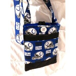 Colts Print Quilted cross-body Accessory Bag Cotton  with Coil Purse Handmade